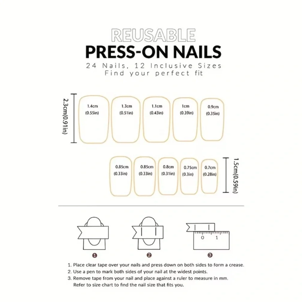 💕 $6 Bundled 24pc diy reusable Nails